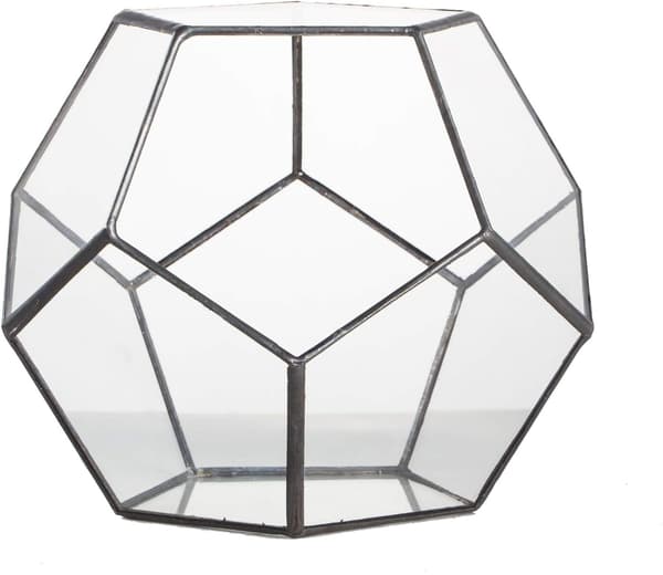 Dodekaederformet Terrarium og Pentagonal Glasplader til Plante Transparent, Klar, Størrelse