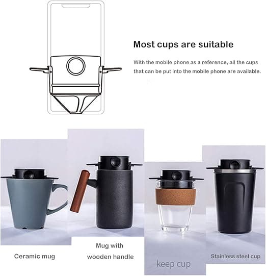 2-delt dryppende kaffedrypper, kaffemaskine i rustfrit stål og harpiks