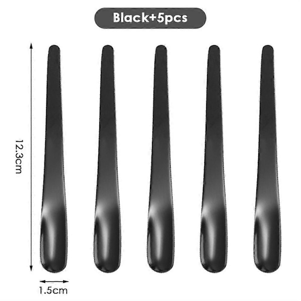 5 stk. Teske Ske Rustfrit Stål Flad Ske Espressoske Dessert Lille Kaffeskefuld Mixer Røreske Kokkeplade 5pcs Black