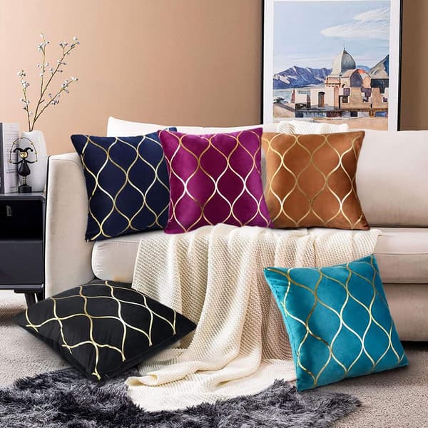 Blue Velvet Pillow Covers, 2 Pack, 45 x 45 cm