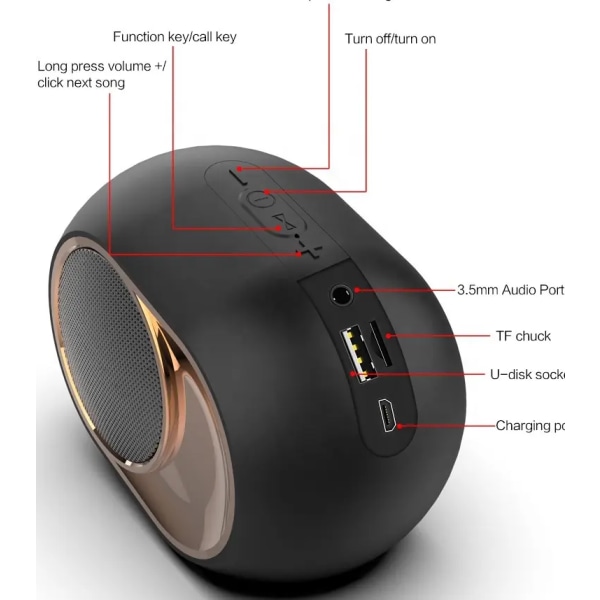 Bluetooth-kaiutin, langaton Bluetooth-kaiutin, ulkoinen subwoofer