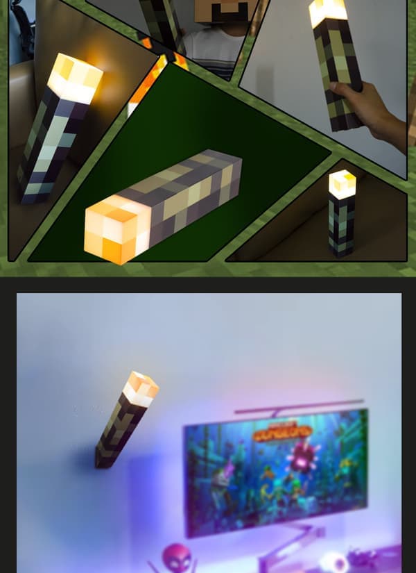 Rechargeable LED Table Lamp: 11-inch Torch Design for Kids, Home Decor, and Night Light