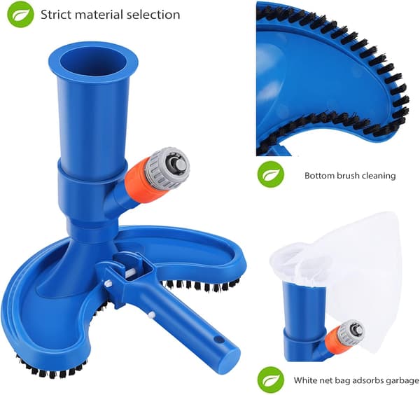 Portable Pool Vacuum Cleaner, Above Ground Pool Vacuum, Drawstring Pool Vacuum