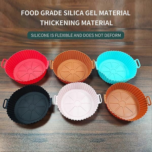 Airfryer Silicone Baking Mold Reusable Silicone Airfryer Liner Tray Replacement Airfryer Accessories A