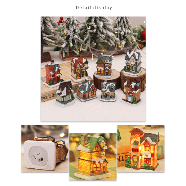 8-pack Christmas Village Light String, Christmas House Light String, Christmas
