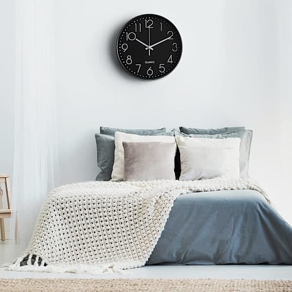 (White Character) Wall Clock, 30 cm (12 inch) Modern Silent Wall