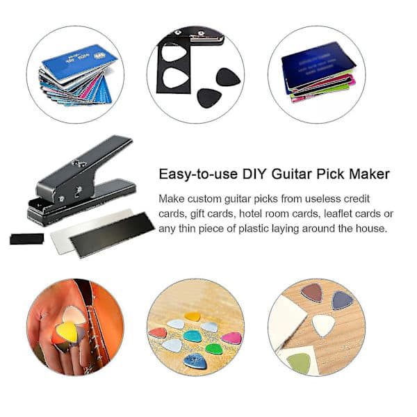 Guitar Pick Punch Set - With 2 Pick Strips & 2 Sandpapers, DIY Pick Maker, Gift for Guitarist