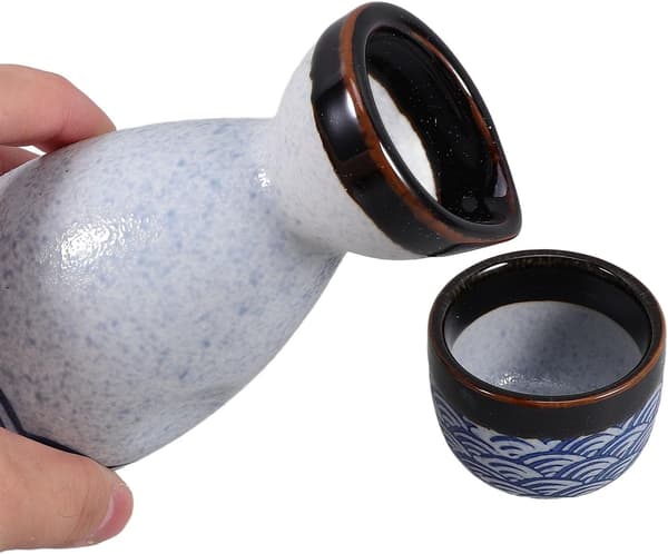 Japanese Ceramic Sake Serving Set 5 Pieces with 35ml Cups and 180ml Pot for Home and Office Use