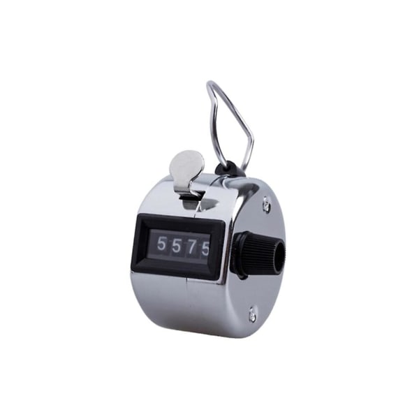 Heavy Duty Metallic 4-digit Number Clicker Hand Held Tally Counter Counting RecorderSilver