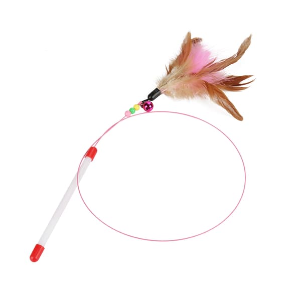 Interactive Feather Cat Toy with Wire Chaser Wand and Beads