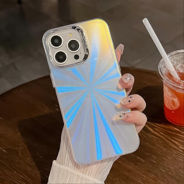 Cover til iPhone 16 Pro Max Silikone+PC IMD Lasertekstur Mat Telefonbeskyttelse - AK2