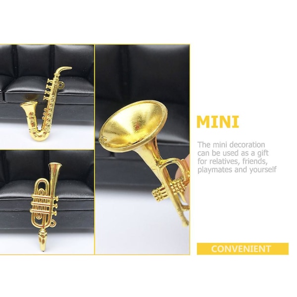 4 st Miniatyrinstrument i plast Hushållsbarnleksaker Dekorativa instrumentmodellerGyllene7,6x5,5 Golden 7.6x5.5cm