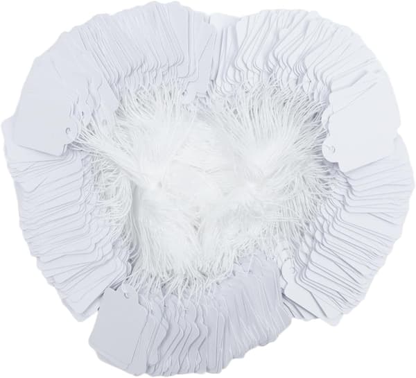 Tomma prislappar med snöre White