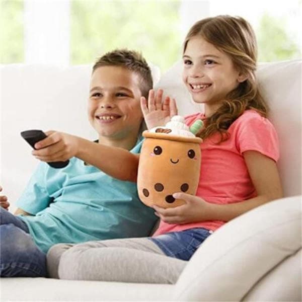 Soft Stuffed Plush Pillow Bubble Tea Boba Cup Pattern BROWN 35CM brown 35cm brown 35cm 35cm brown