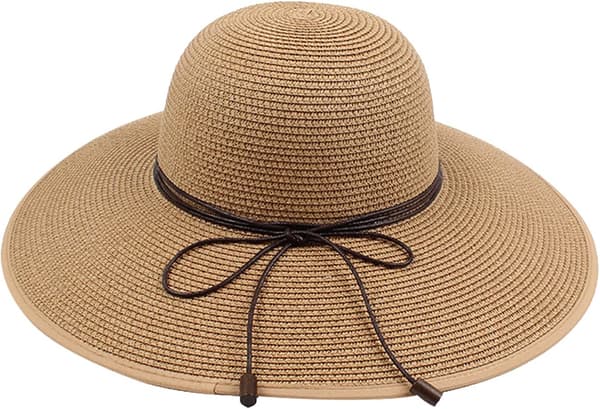 Hovedbeklædningstilbehør damehat bue halm sommer solbeskyttelse damemode hat beskyttelse foldbar hat (brun, en størrelse)