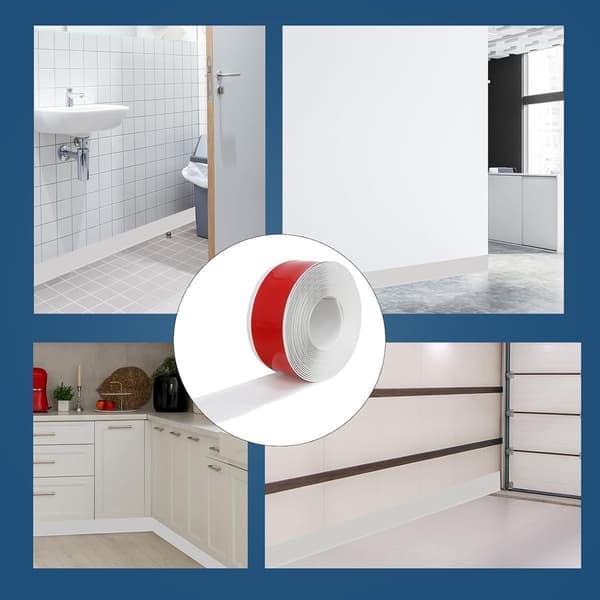 Flexible Baseboard - Soft Baseboard - Length: 5 meters, Width: 8 centimeters - Self-adhesive Baseboard - PVC Baseboard - Grey