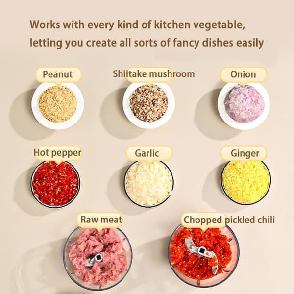 Manual Food Chopper 900ml Hand-Pulled Garlic Onion Vegetable Fruit Nut Cutter Kitchen [Ho]