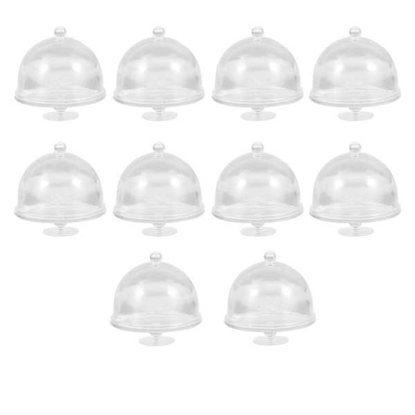 10 st Kakformar Lock Mini Muffinsbehållare Mini Kaktårta Stativ Mini Kaktårta Kupoler Muffins Tårta Stativ Kopp Transparent 3X3X3CM