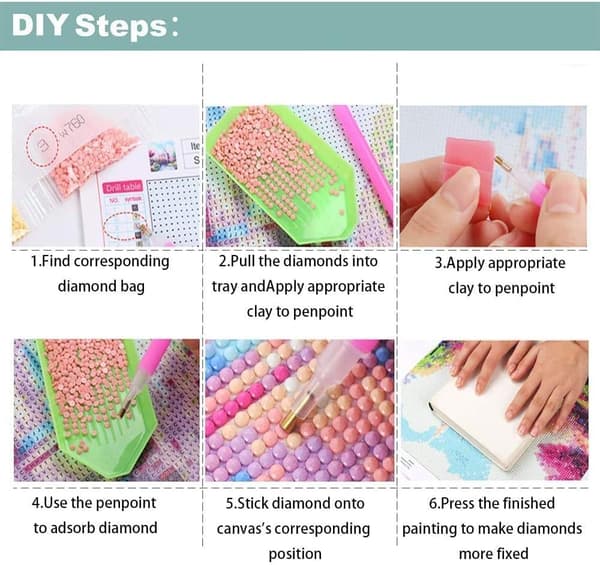 2 stk Diamantmaleri Kit til Voksne, Mandala DIY 5D Diamantkunst Kit til Børn Diamantpunkter til Voksne Udsalg Fuld