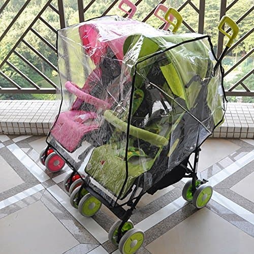 Rain cover for twin stroller, universal size, weather protection for stroller, rain cover/wind shield