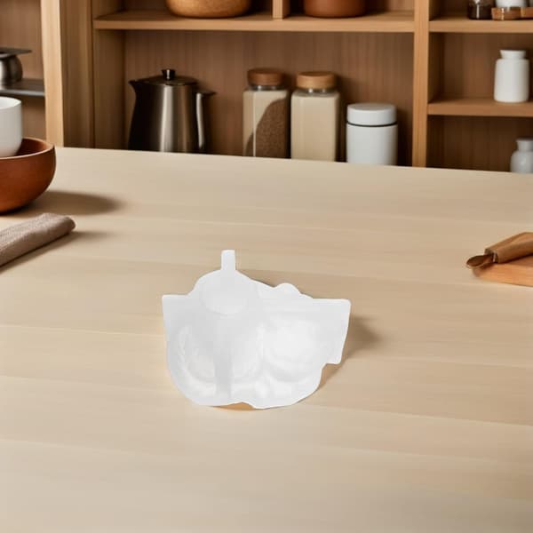 Silikoneform til katte til harpiks- og cementpotter Hvid sovende kattekeramikform til sukkulente blomsterpotter