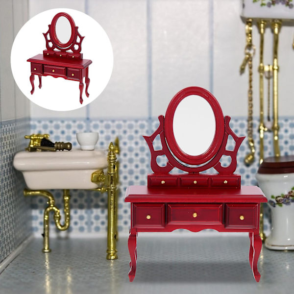 Miniatyyri Tukkitaso Koti Koristelu Miniatyyri Tukkitaso Laatikko Koristelu Miniatyyri Koti Tarvikkeet Punainen 15.5X11X4.2CM Red 15.5X11X4.2CM