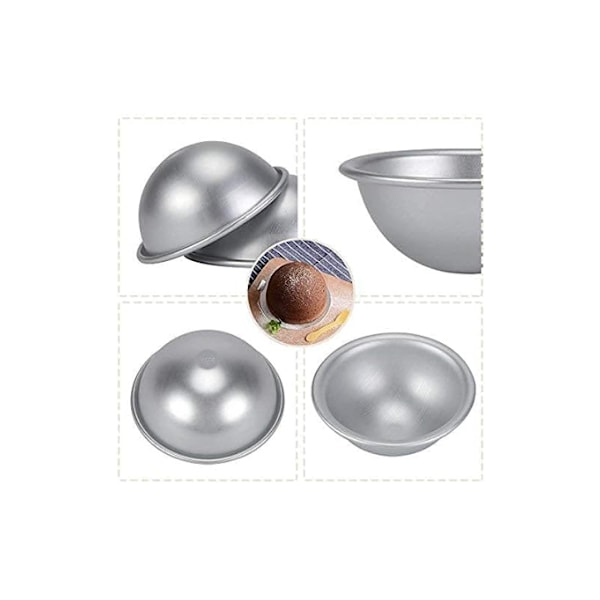 En aluminiums bageform (10 cm) Halvkugle Kageforme Dessert Pudding