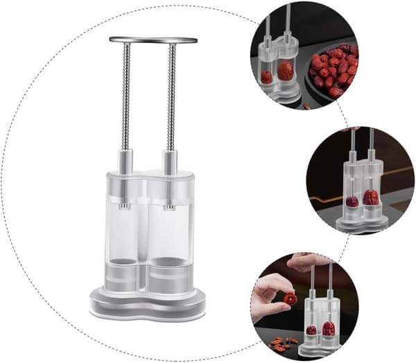 Metal Pitter for Cherries and Dates, Kitchen Tool, Easy to Use and Store.
