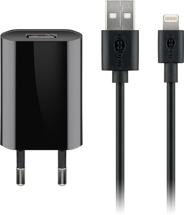 Apple Lightning ladesett (5 W) Svart