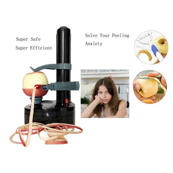 Electric Potato Peeler, Kitchen Vegetable Peeler, Rotating Quick Peeler [Black]