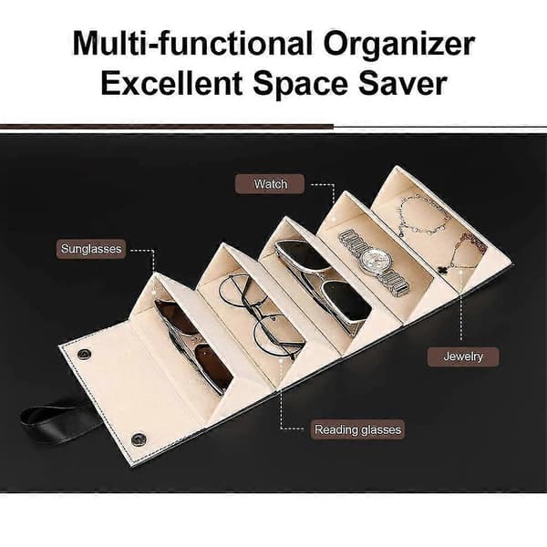 Sunglasses Organizer Travel Glasses Case, Multi-Compartment Glasses Storage Box