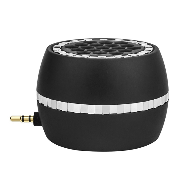 Svart bärbar högtalare, mini-mobilhögtalare med 3,5 mm Aux-ljudgränssnitt i klar basmikrofon USB port