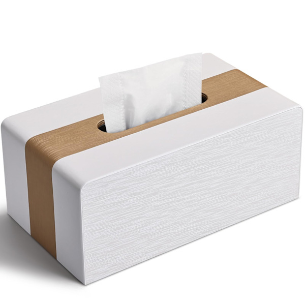 Servettlådeöverdrag, Nya Kleenex-lådeöverdrag Rektangulär Servetthållare för Hem/Kontor/Bil Dekoration Vit