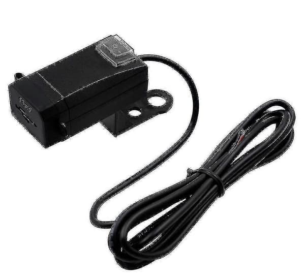 Universal motorcykeloplader med afbryder (sort) (1 stk)