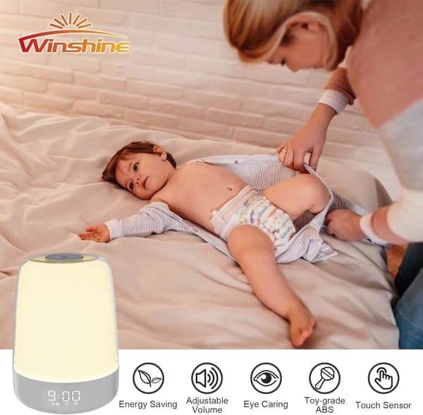 Sunrise Simulation Alarm Clock Night Light 3 Modes Dimmable RGB Bedside Lamp Touch Wake [Ho]