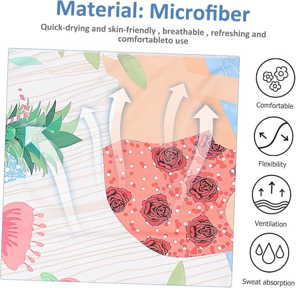 Tryckt Strandhandduk för Kvinnor i Mikrofiber, Lättviktsdesign