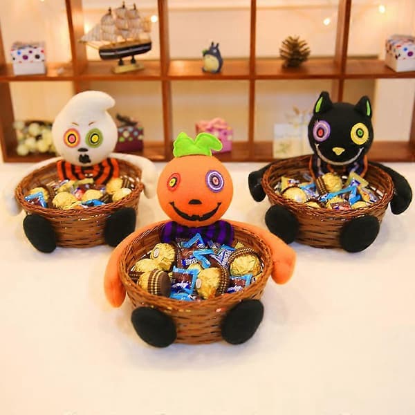 Halloween Dekoration Tillbehör Barn Socker Korg Vit Spökkorg (1st, vit)