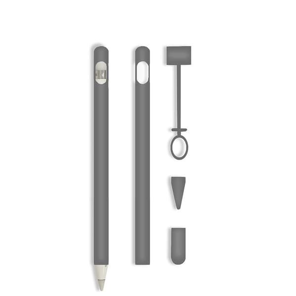 4-osainen silikonisuojakotelo Apple Pencilille, harmaa Grey