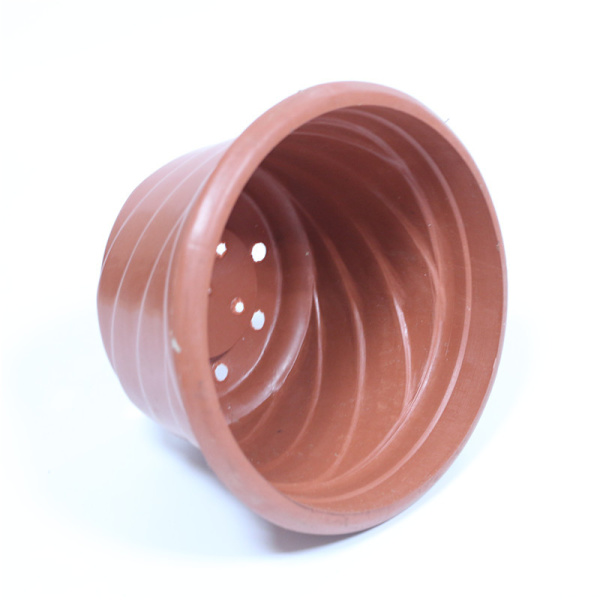 6 set röda hängande blomkrukor i plast, väggmonterade orkidékrukor för inomhus- och utomhusdekoration (blomkrukediameter 18 cm)