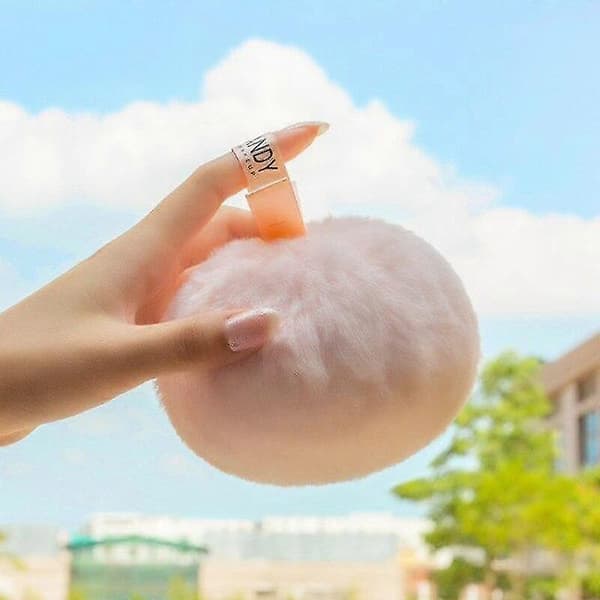 Makeup Highlighter Puder Puff Glitter Skinnende Foundation Puder Svamp Bold Plysbold (rosa)