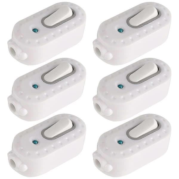 6 stk 6A LED Bi-polar Afbryder, med Indikatorlampe