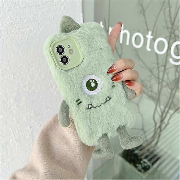 Wekity Fluffy Phone Case Compatible with iPhone 11 Pro Max, Cute Soft Plush Case Super Soft TPU Silicone Shockproof Protective Cover