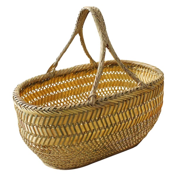 Flettet Oppbevaringskurv Flettet Kurv Håndtak Markedskurv Håndtak Flettet Fruktkurv Egg Oppbevaringskurv Påske Egg Kurv Tilfeldig Farge 40x25cm Random Color 40x25cm