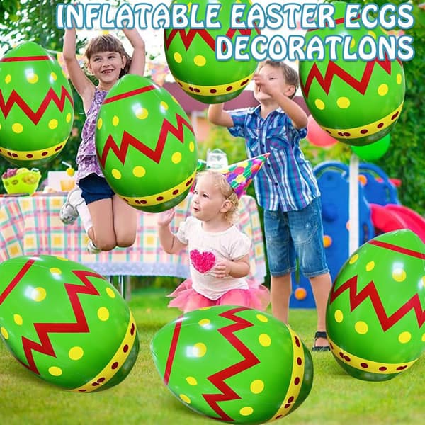 wxsp Inflatable Easter Egg Decorations, Inflatable Easter Eggs - Inflatable Easter Garden Decorations, Easter Eggs Built-in Happy Easter Yard Blower