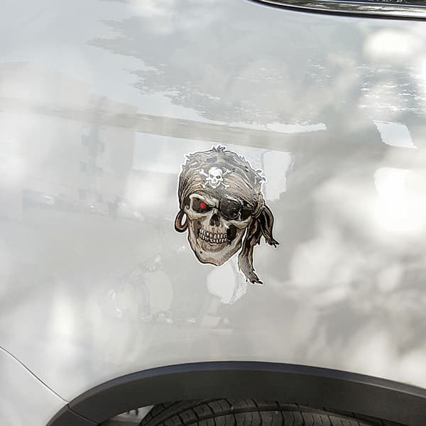 5-pack Skull with Pirate Skull Car Sticker Personality Decorative