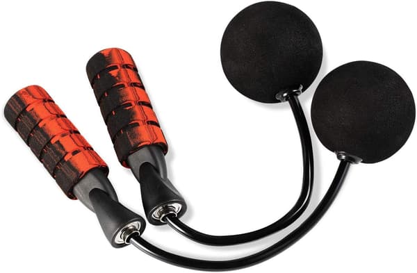 Red + Black - 1 Piece Cordless Jump Rope, Tangle-Free, Weighted