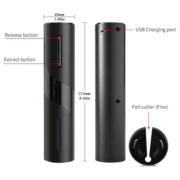 Electric Wine Opener Automatic Electronic Corkscrew, Rechargeable