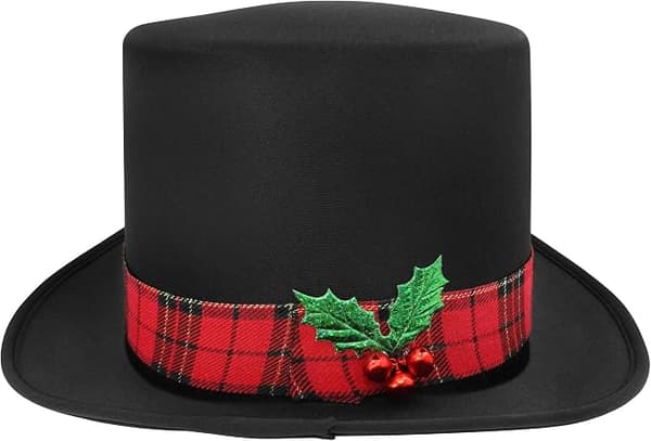 Snemand Tophat med Ternbånd Kristtorn og Bær - Jule Grim Sweater Fest Hatte - Caroler Kostume Tophat - Trætop
