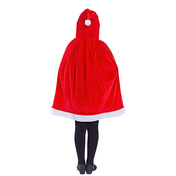 Joulupukki-huppuviitta - Cosplay-asu Joulujuhliin ja Näyttämölle - Koko 90cm (myös hattu) Punainen 60cm Red 60cm