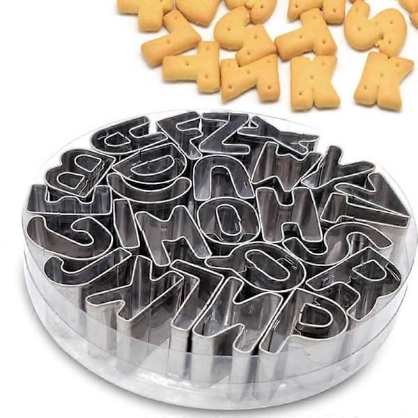 Alfabetkageforme i rustfrit stål, talforme, kagedekorationsforme, fondantforme